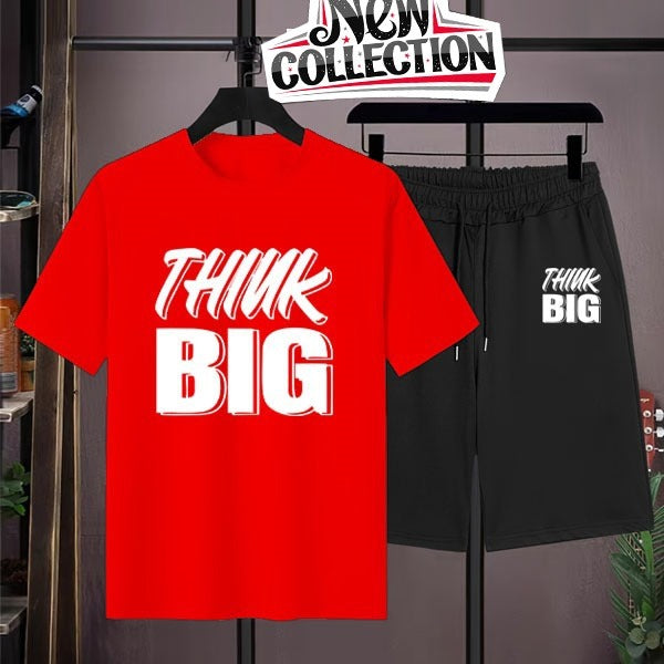 2 PCs Summer Tracksuit for Men with New Luxury Design – Premium T-Shirt & Shorts Set – Comfortable Casual (Size Extra Large)