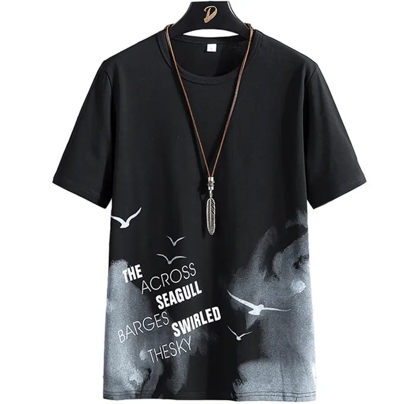 Men's White Printed Cotton T-Shirt | Premium Graphic Tee for Casual Wear