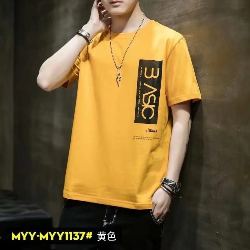 Men's Blue YSO Cotton T-Shirt – Premium Loose Fit Crew Neck Tee
