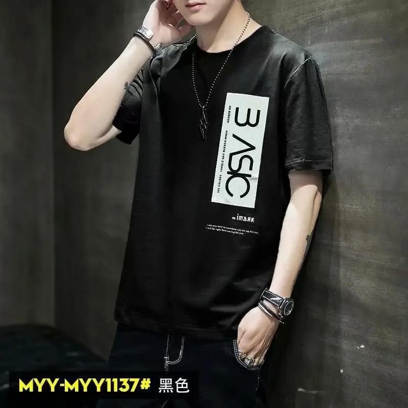 Men's Blue YSO Cotton T-Shirt – Premium Loose Fit Crew Neck Tee